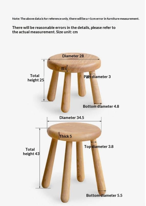 South American Walnut, Black Walnut, Ash Solid Wood Side Chair Small Stool