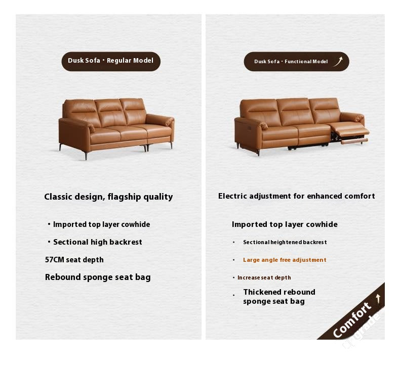 Leather Electric Zero Wall Sofa Italian Light Luxury.