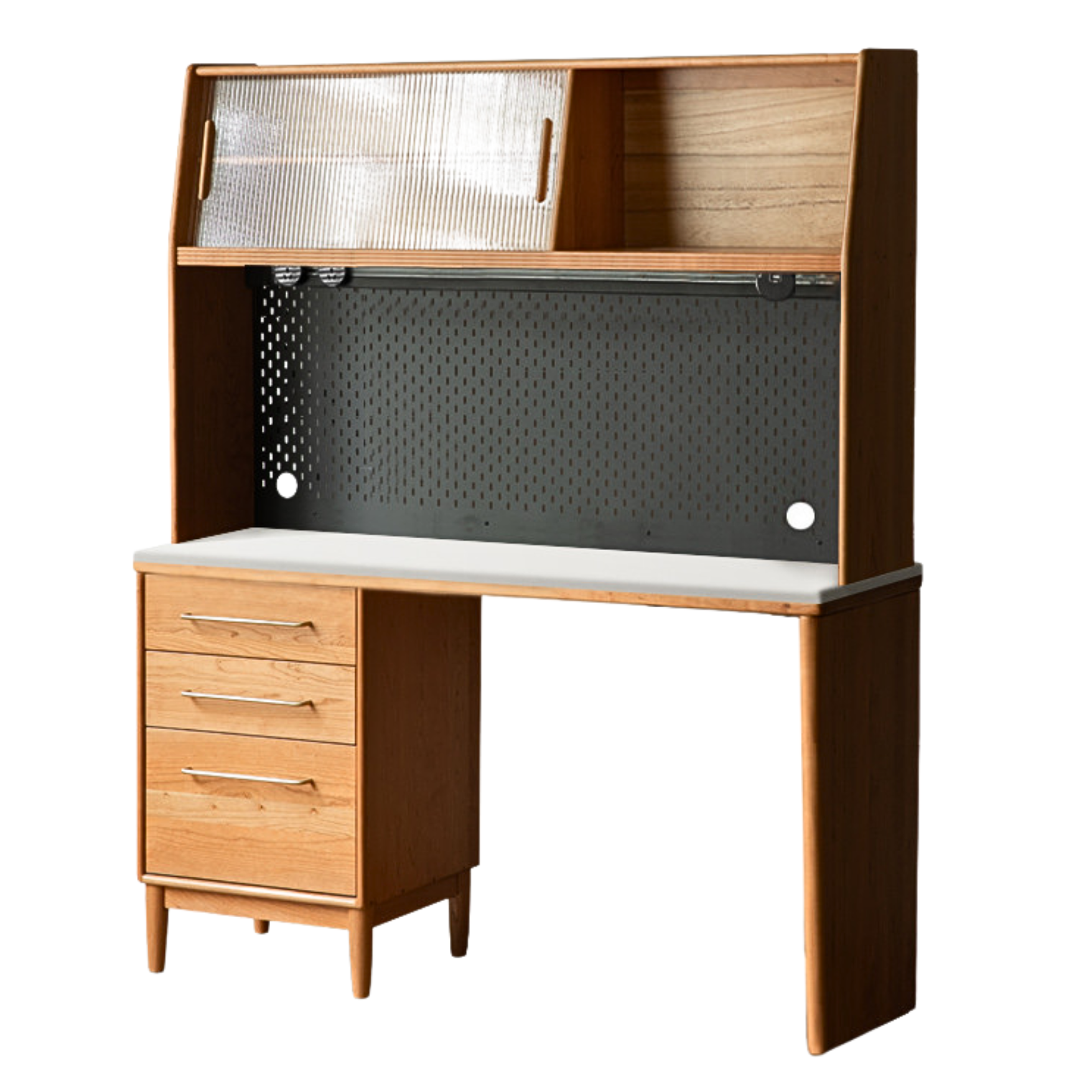 Cherry, Oak Solid Wood, Solid RubberWood Japanese Style Buffet Cabinet