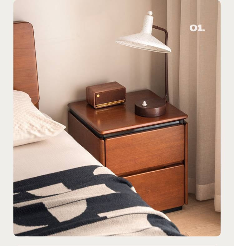 Poplar Solid Wood Vintage Style Nightstand