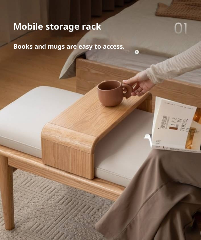 Oak Solid Wood Modern Long Soft Bench