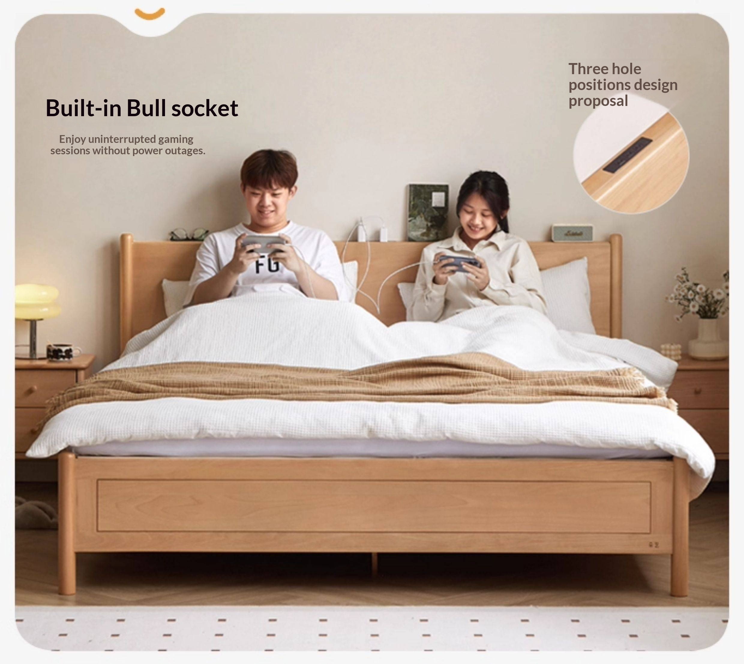 Beech Solid Wood Box Bed — Simple Design, Multi-Functional Bed
