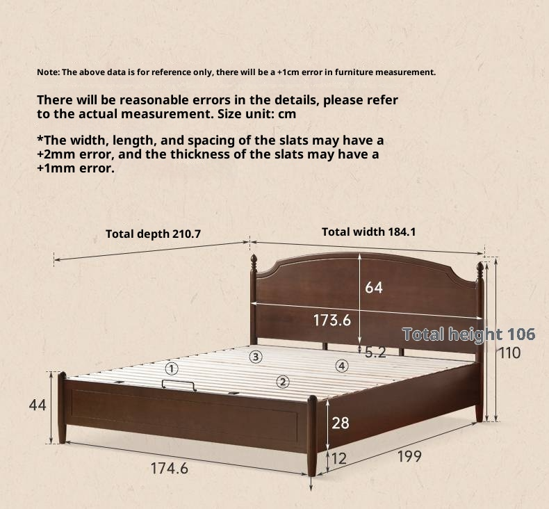 Poplar Solid Wood Box Bed, French Retro Style
