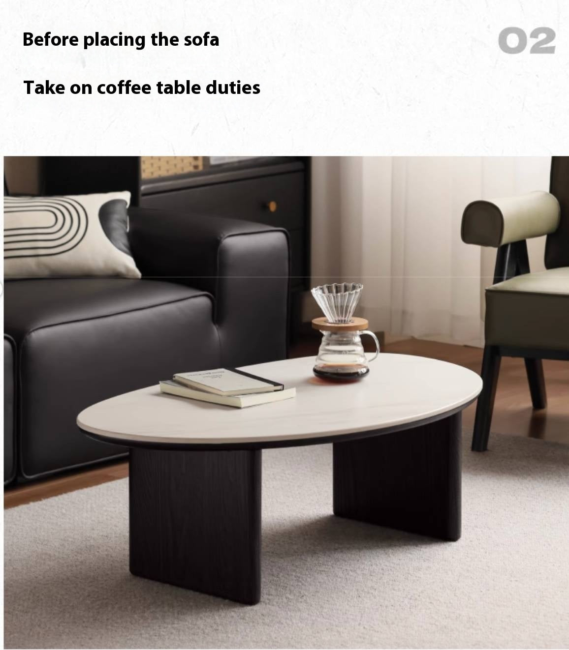 Oak, Ash Solid Wood Rock Slab Coffee Table Combination