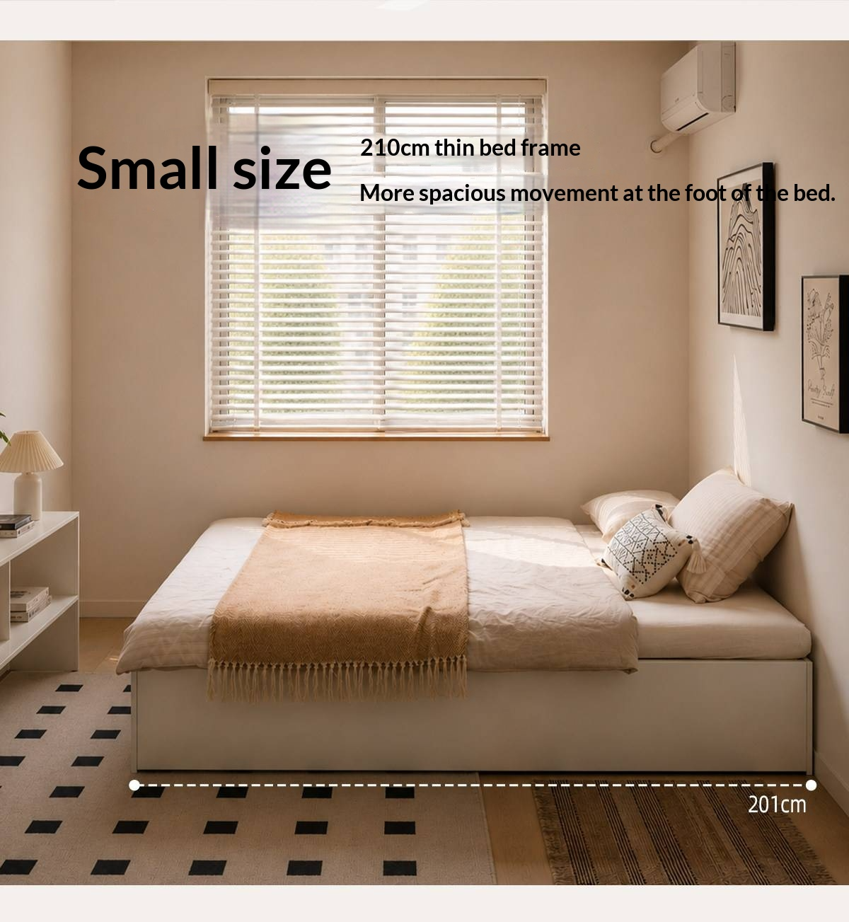 Rubberwood Solid Wood Storage Bed with No Headboard and Side-Opening Lid