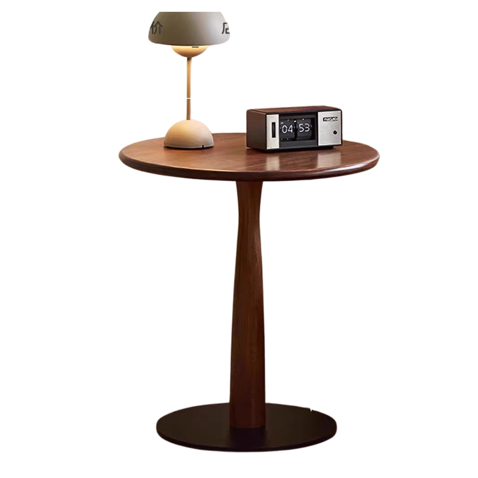 Black Walnut, Oak Solid Wood Round Side Table