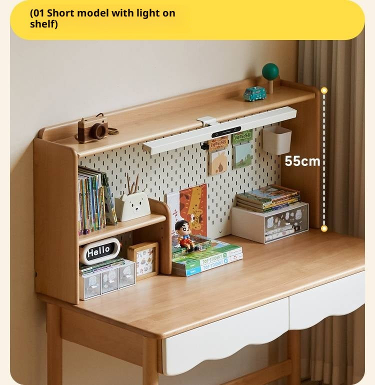 Beech Solid Wood Children's Desk Adjustable Writing Desk