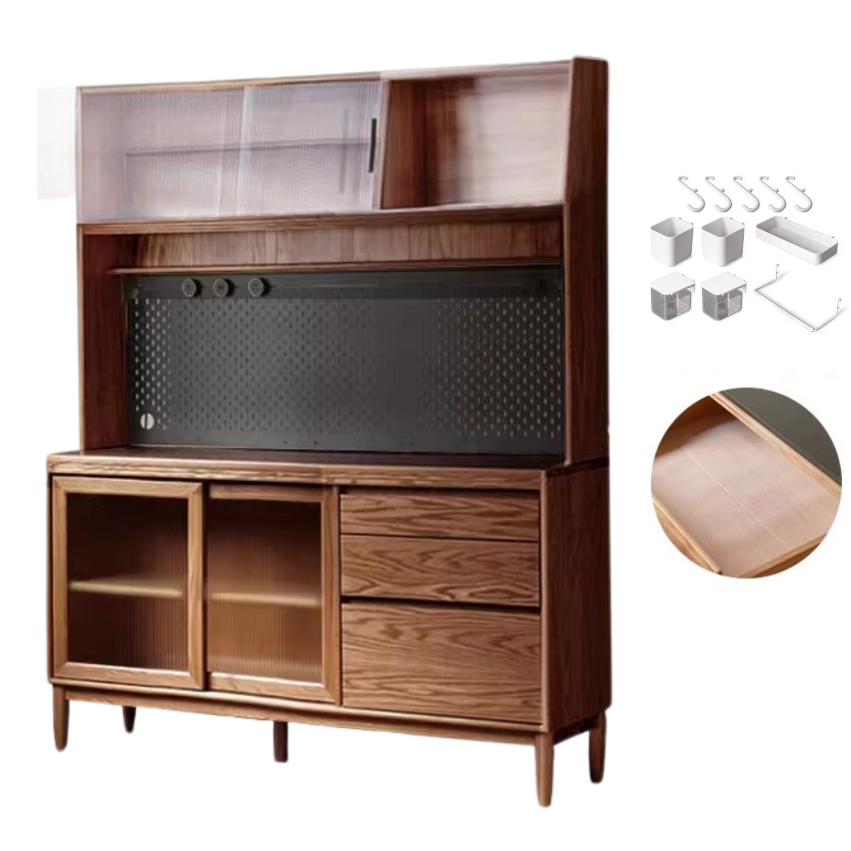 Oak, Ash Solid Wood Large Capacity Storage Sideboard