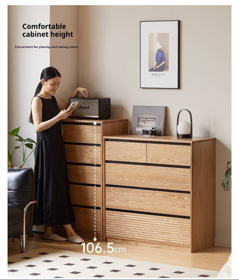 Oak Solid Wood Modern Minimalist Chest of Drawers