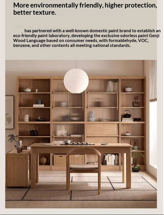 Ash, Oak, Cherry Solid Wood Bookshelf Integrated Wall-Mounted