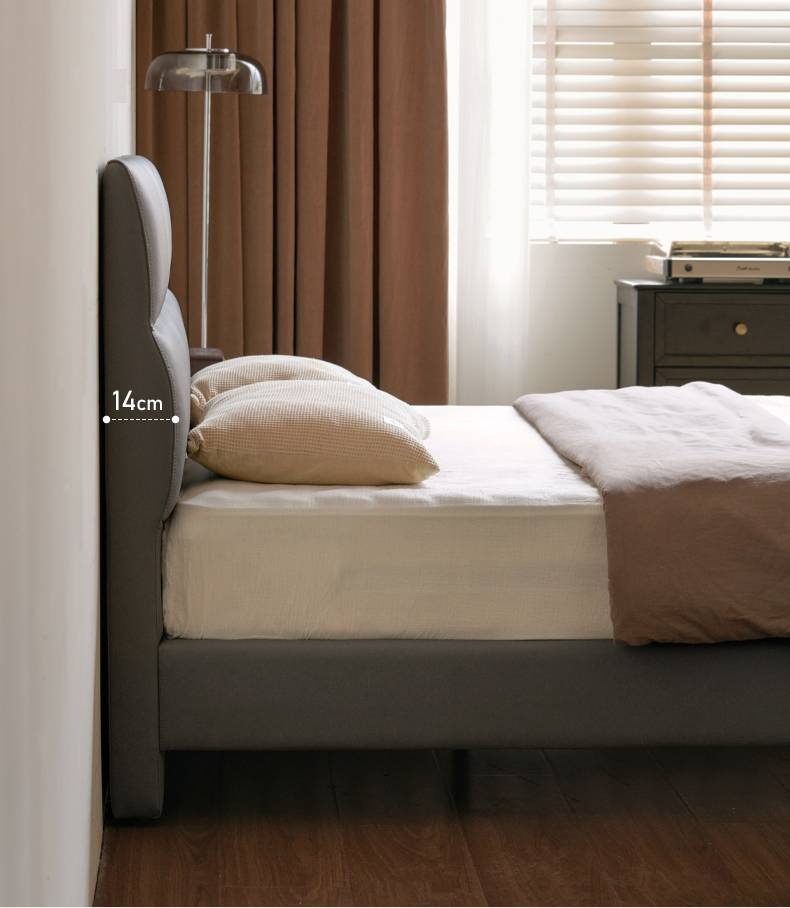 Luxury Genuine Leather Modern Minimalist Bed