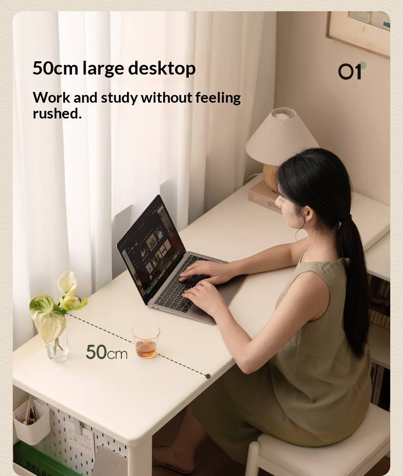 Rubberwood Solid Wood Cream Style Office Desk