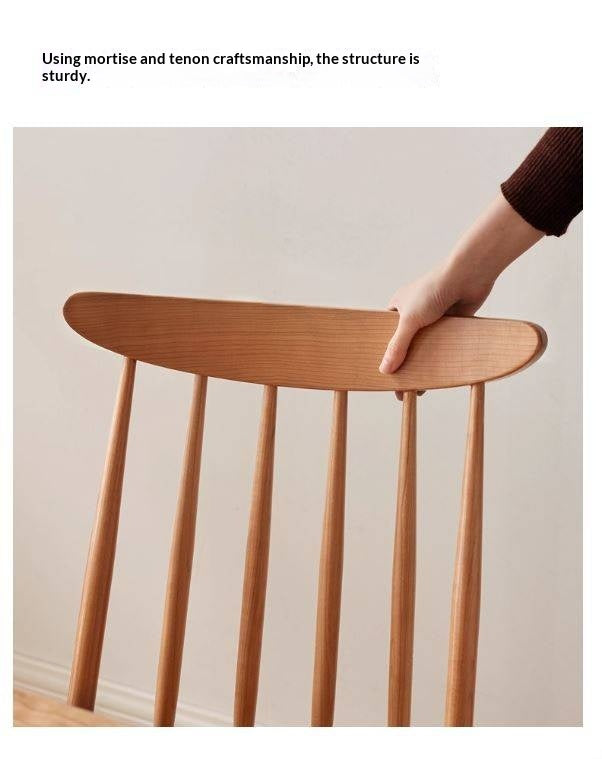 Set 4 pcs Cherry Solid Wood Modern Minimalist Nordic Style Backrest Chair