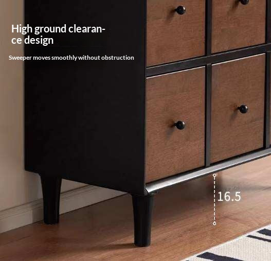 Rubberwood Solid 9-Drawer Dresser, Mid Century Bedroom Storage Cabinet