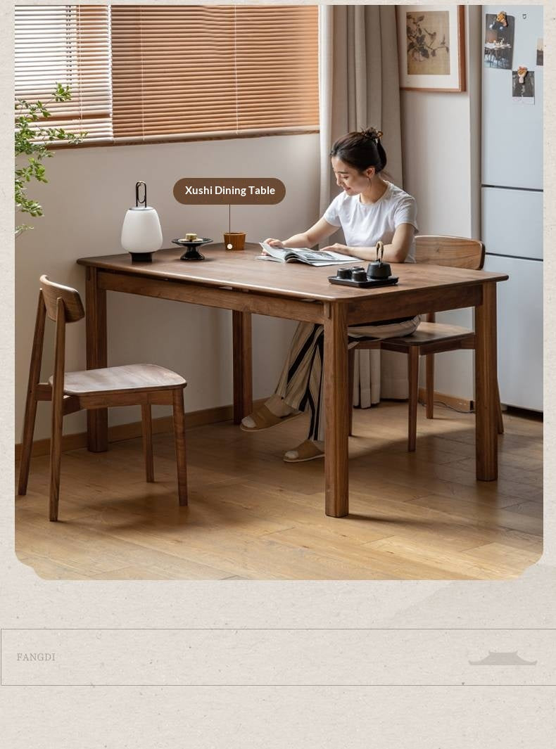 Set 4pcs Black Walnut Solid Wood Home Soft Back Dining Chair