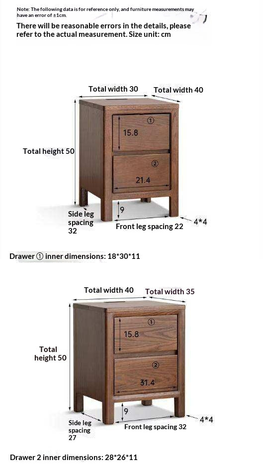 Oak Solid Wood Nordic Nightstand