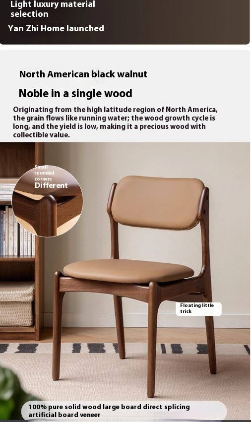 Black Walnut Solid Wood Modern Dining Chair
