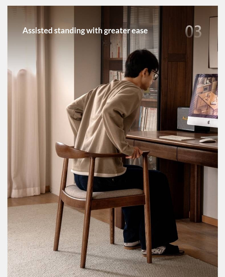 Ash Solid Wood Nordic Style Presidential Chair