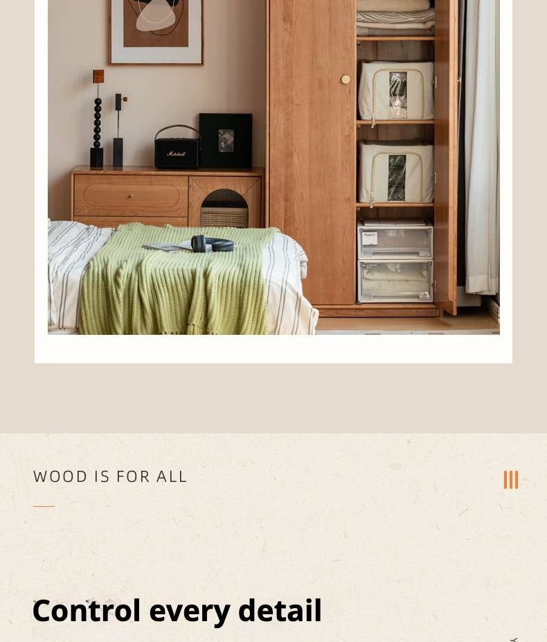 Сherry Solid Wood Exquisite Wardrobe.