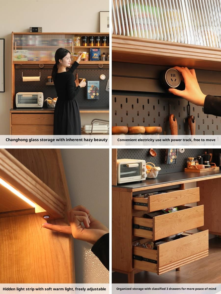 Cherry Solid Wood Rock Plate Sideboard