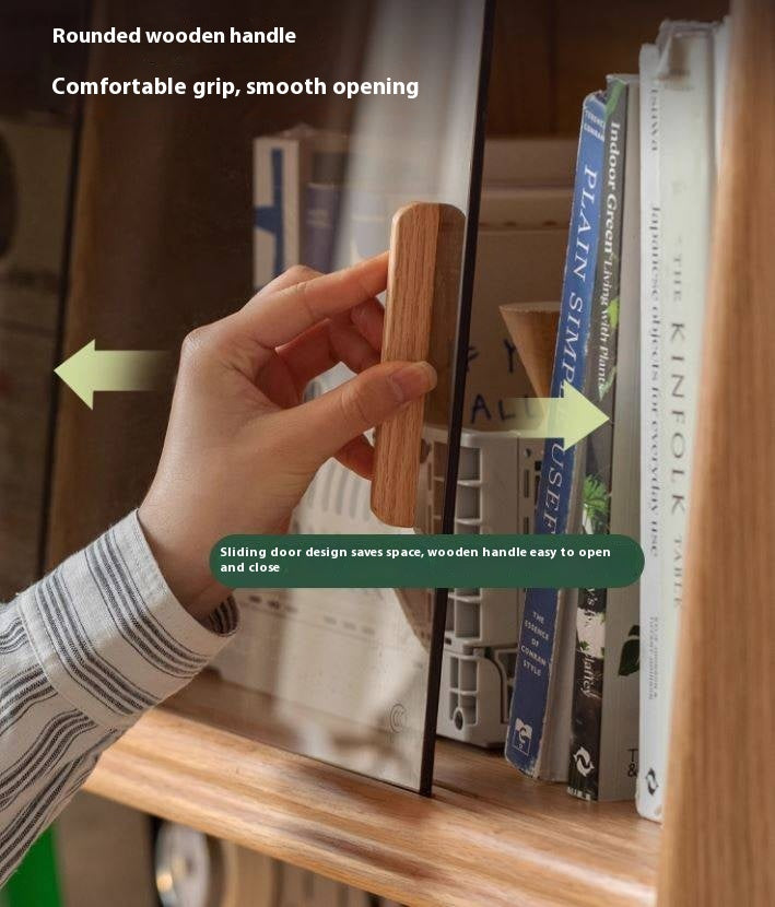 Oak Solid Wood Modern Computer Desk With Shelf