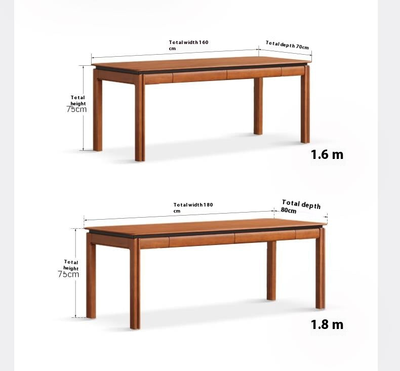 Poplar Solid Wood Antique Style Rectangular Office Desk