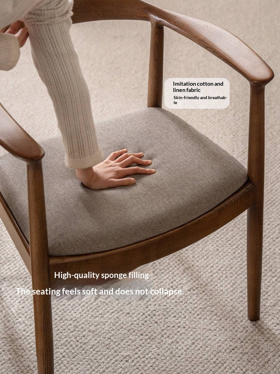 Ash Solid Wood Nordic Style Presidential Chair