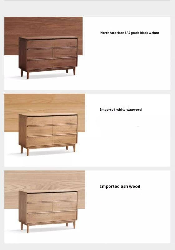 Oak, Ash Solid Wood Modern Storage Drawer Cabinet