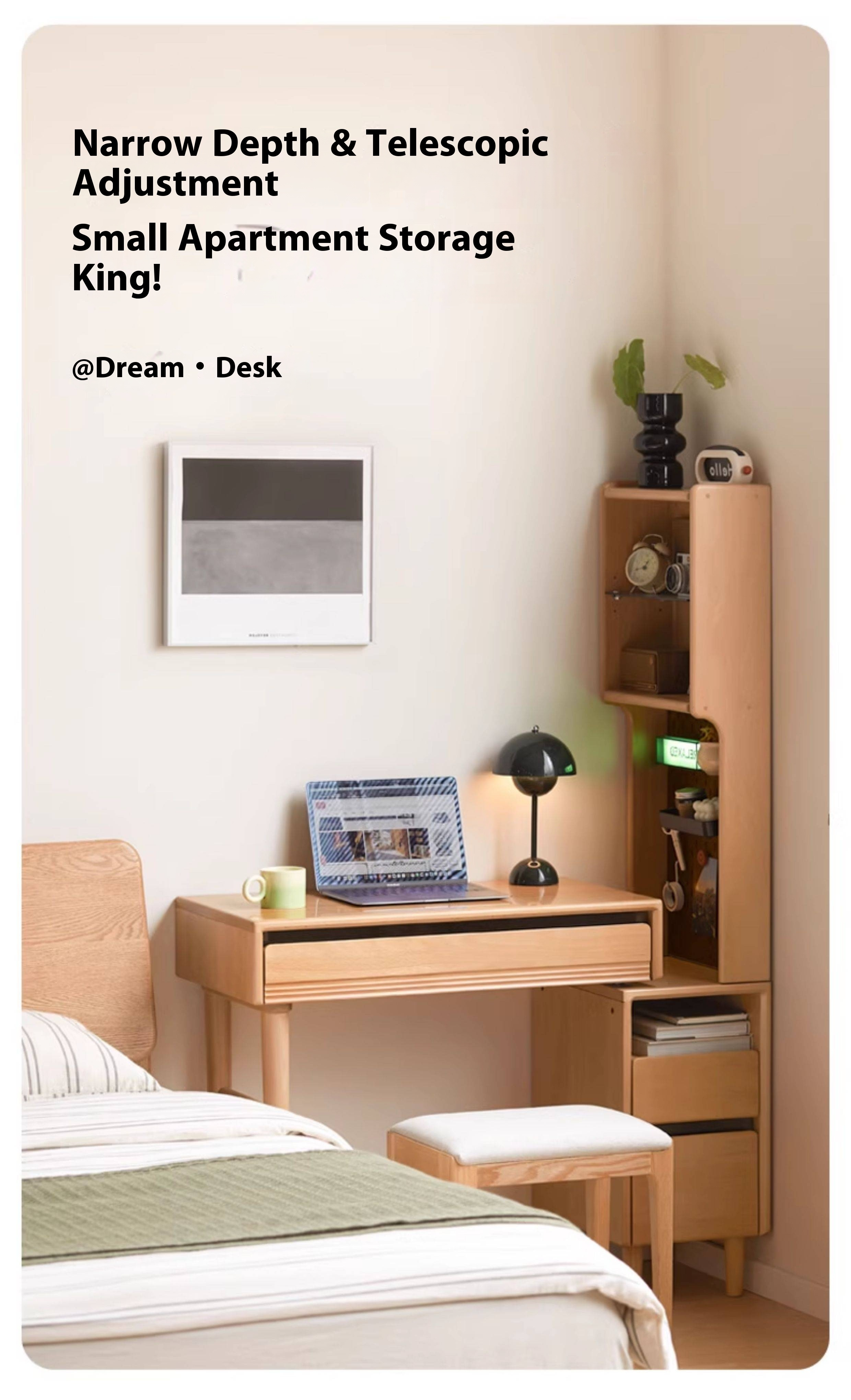 European Beech Solid Wood Retractable Modern Dressing Table