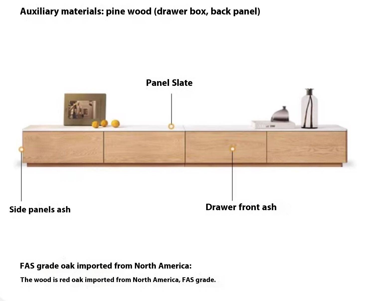 Oak, Tulip Tree, Poplar, Black Walnut Solid Wood TV Stand