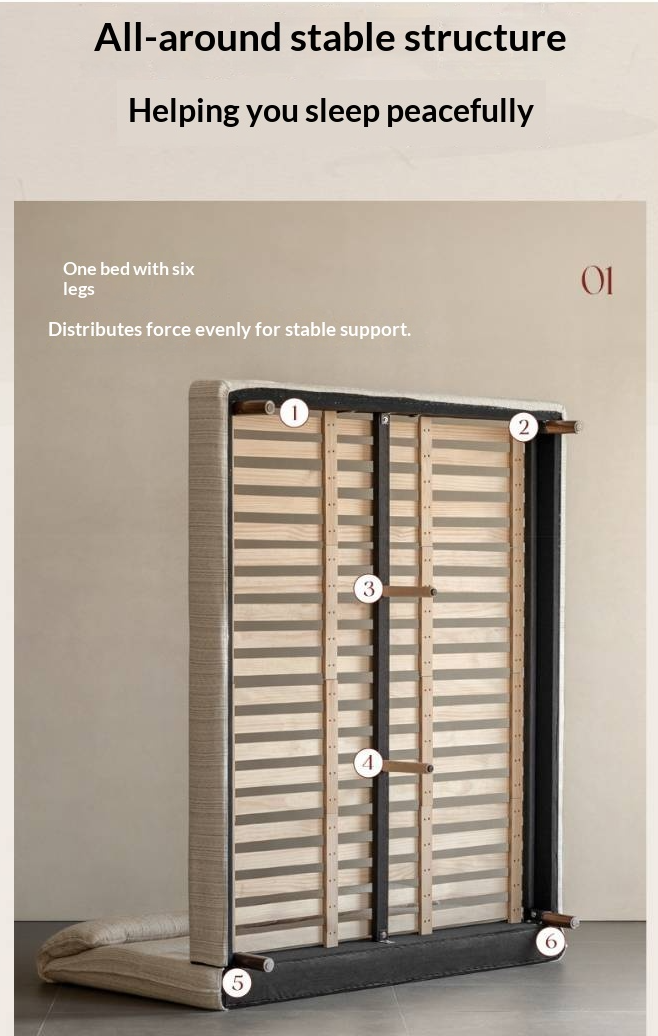 Fabric Beige Soft Bed Modern Style