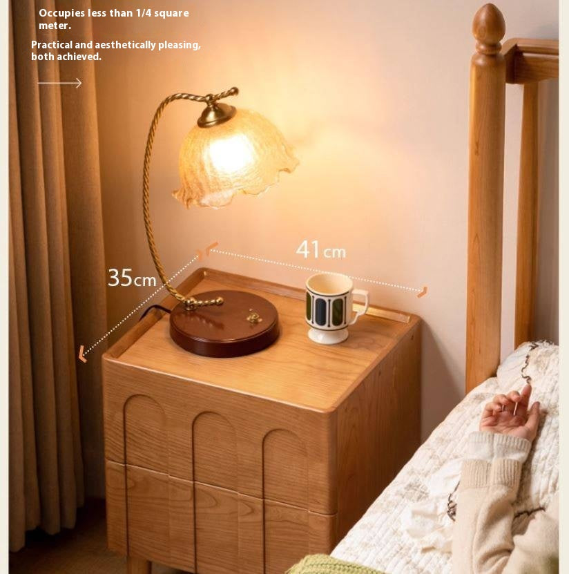 Cherry Solid Wood Retro Nightstand