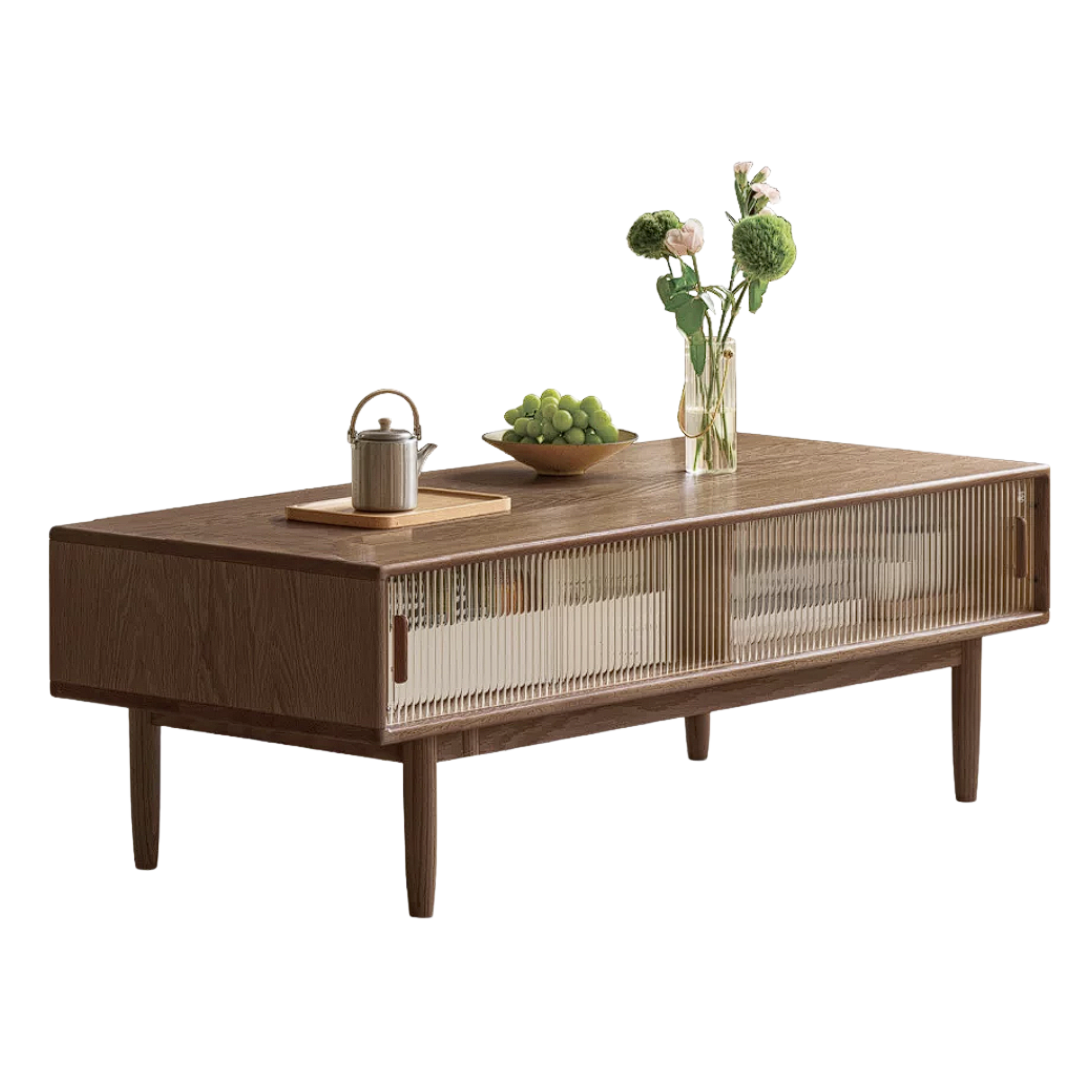 Black Walnut, Oak, Solid Rubberwood Solid Wood Modern Style Coffee Table