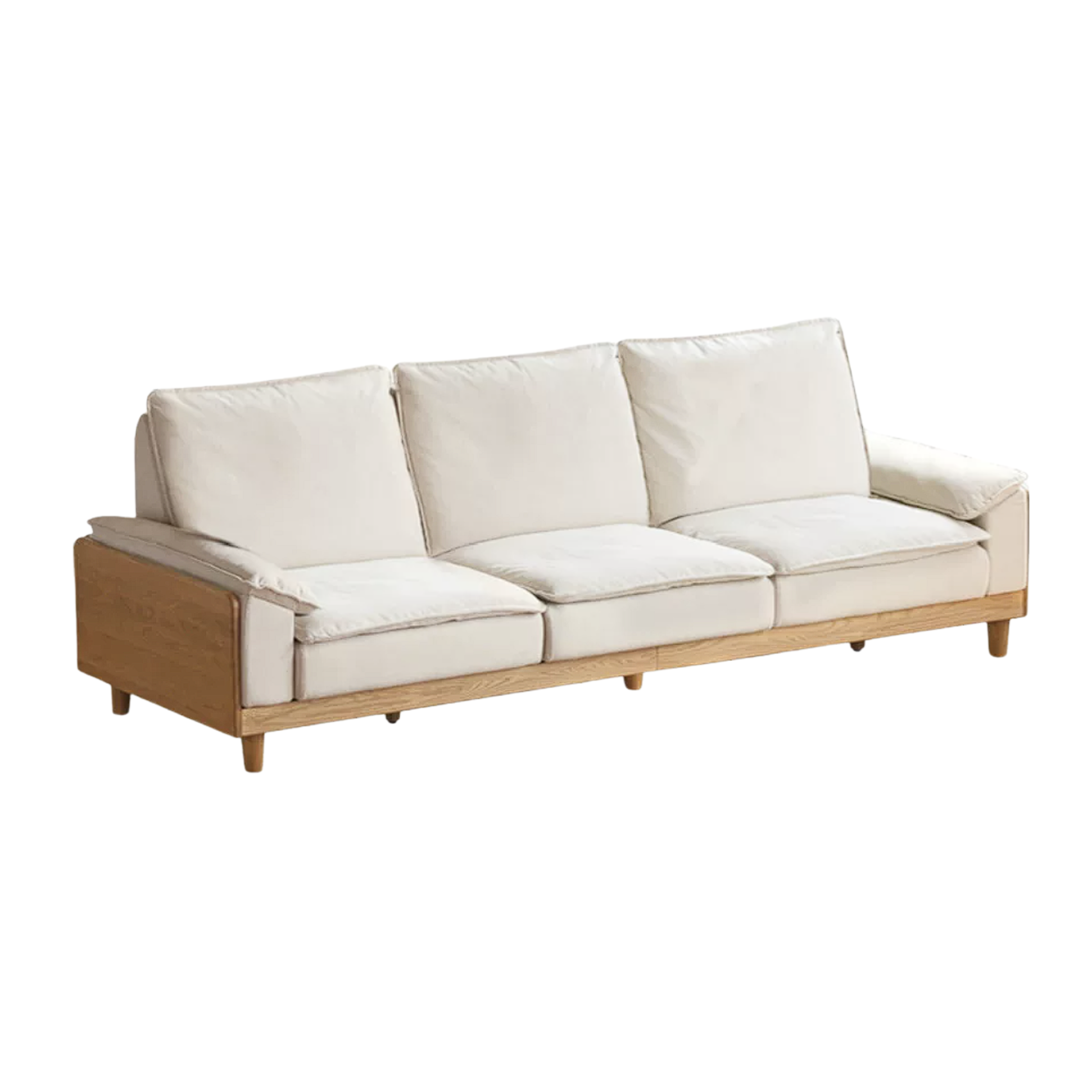 Red Oak, White Oak, Ash Solid Wood Linen Track Arm Sofa