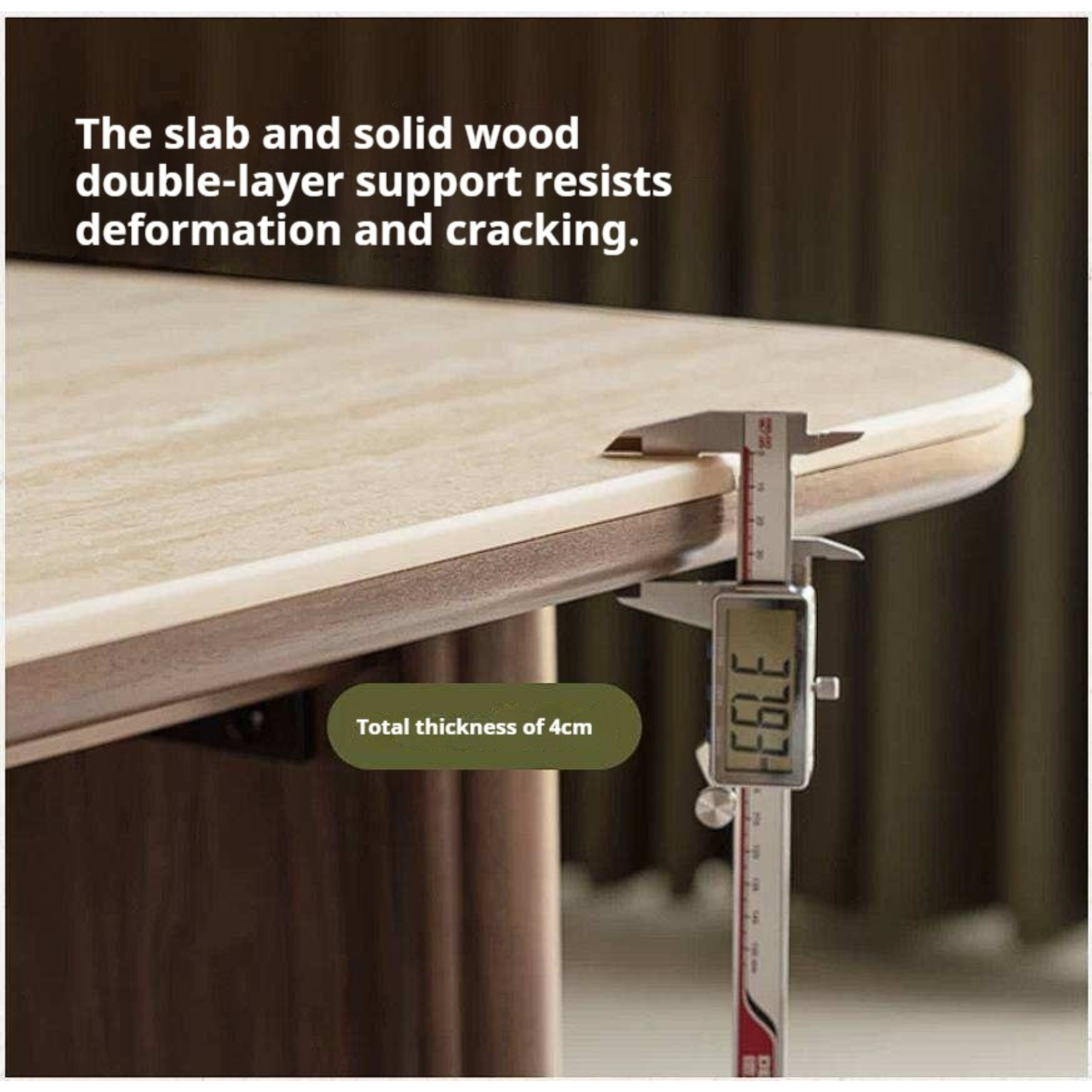 Black Walnut, Golden Sandalwood Solid Wood Dining Table with Arched Cutout Panel Legs and Two-Tone Inlay