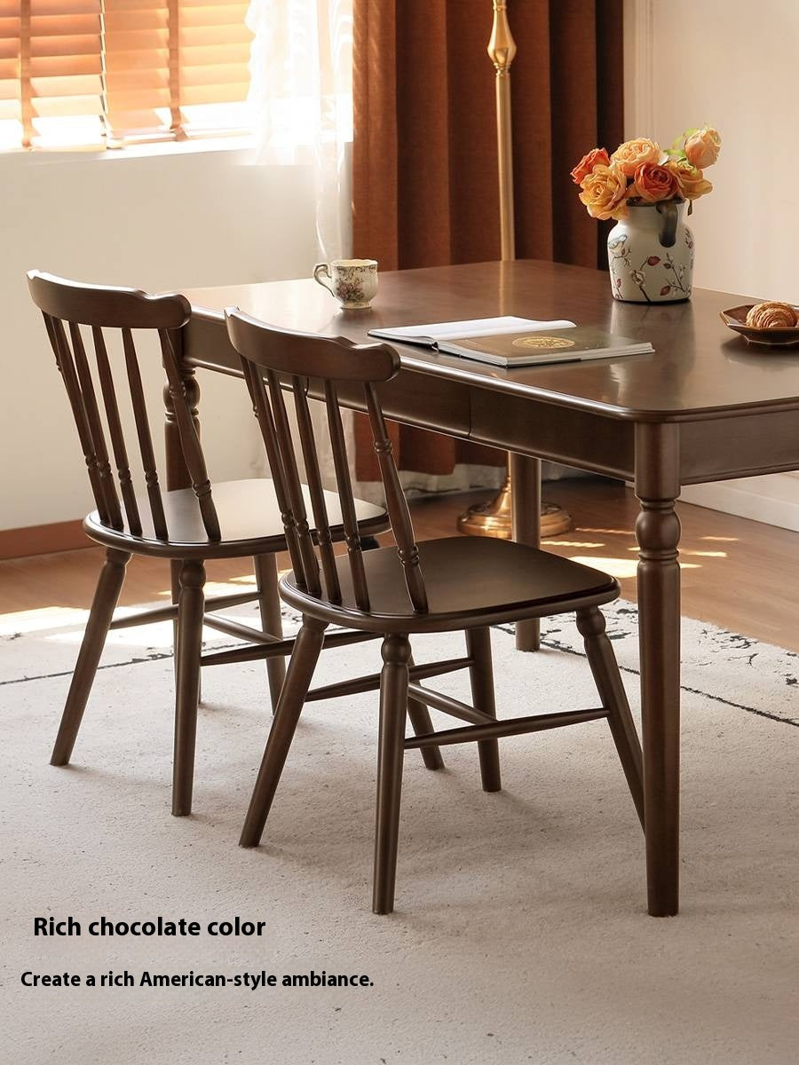 Set 4 pcs Black Walnut Solid Wood Dining Chair