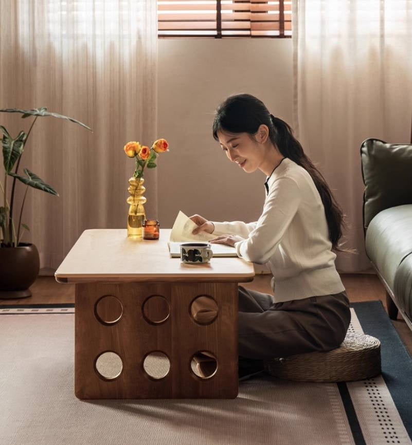 Black Walnut, Ash Solid Wood Ancient Style Coffee Table