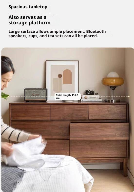 Black Walnut, Ash Solid Wood Chest of Drawers