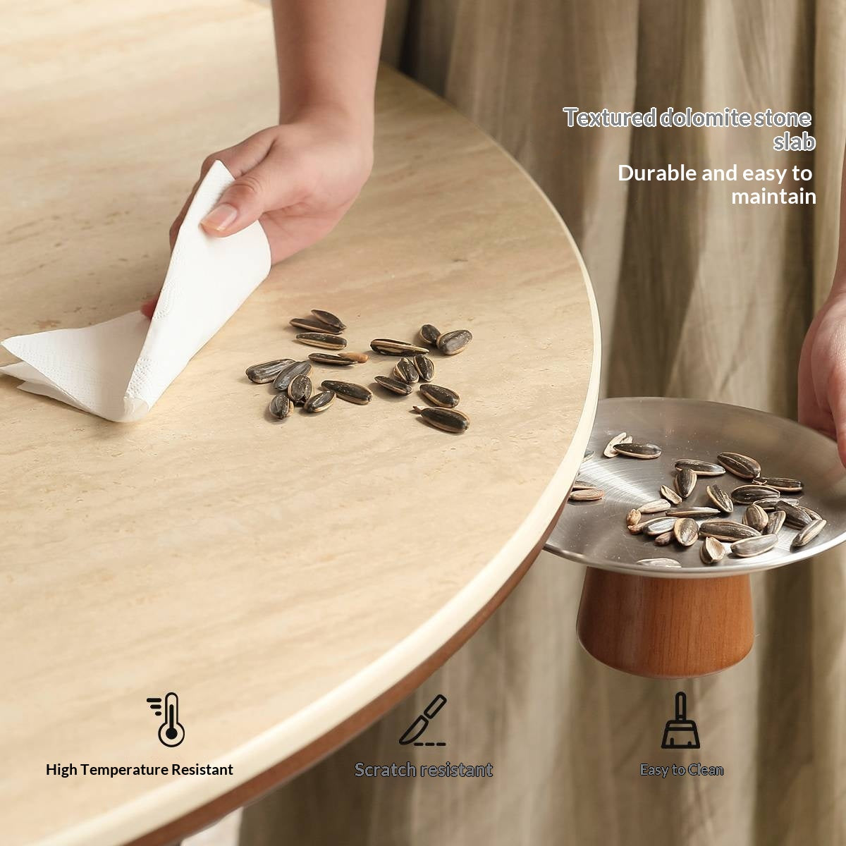 Ash Solid Wood Vintage Style Dining Table