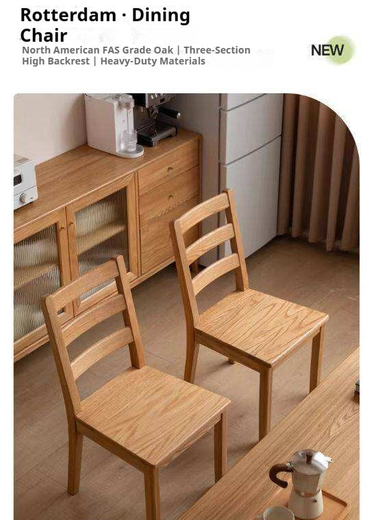 4 pcs set Oak, Beech, Rubberwood Solid Wood - Dining Chair