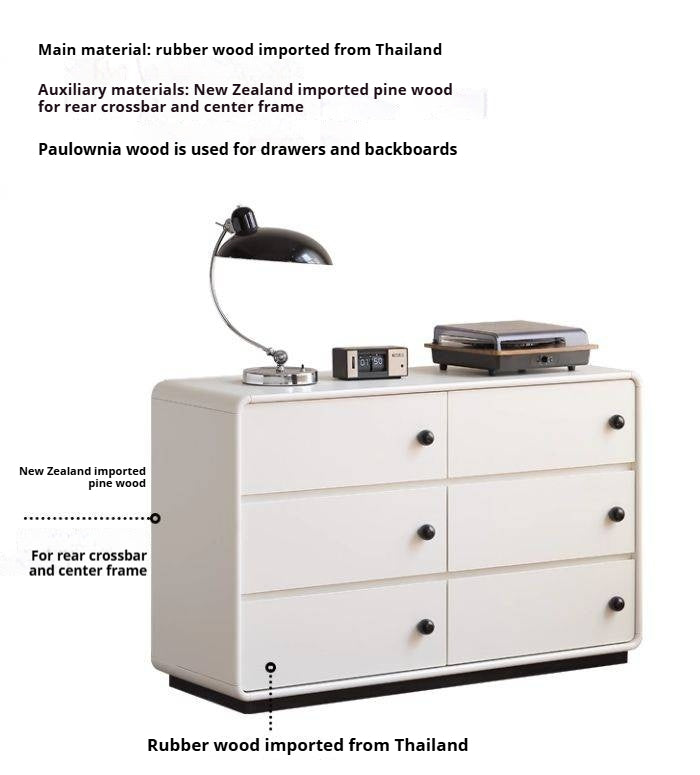 Solid Rubberwood Modern Drawer Chest