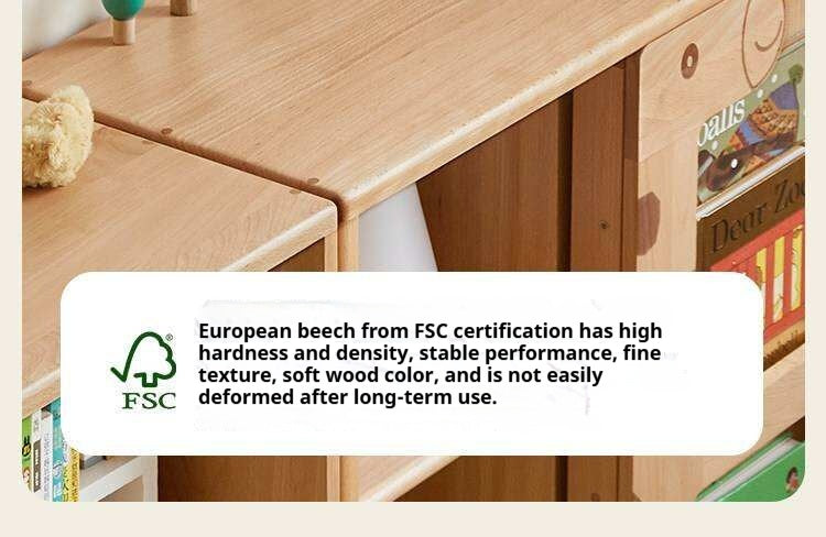 Oak Solid Wood Multi-Layer Children's Bookcase