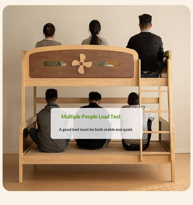 Rubberwood Solid Wood Children's Bunk Bed