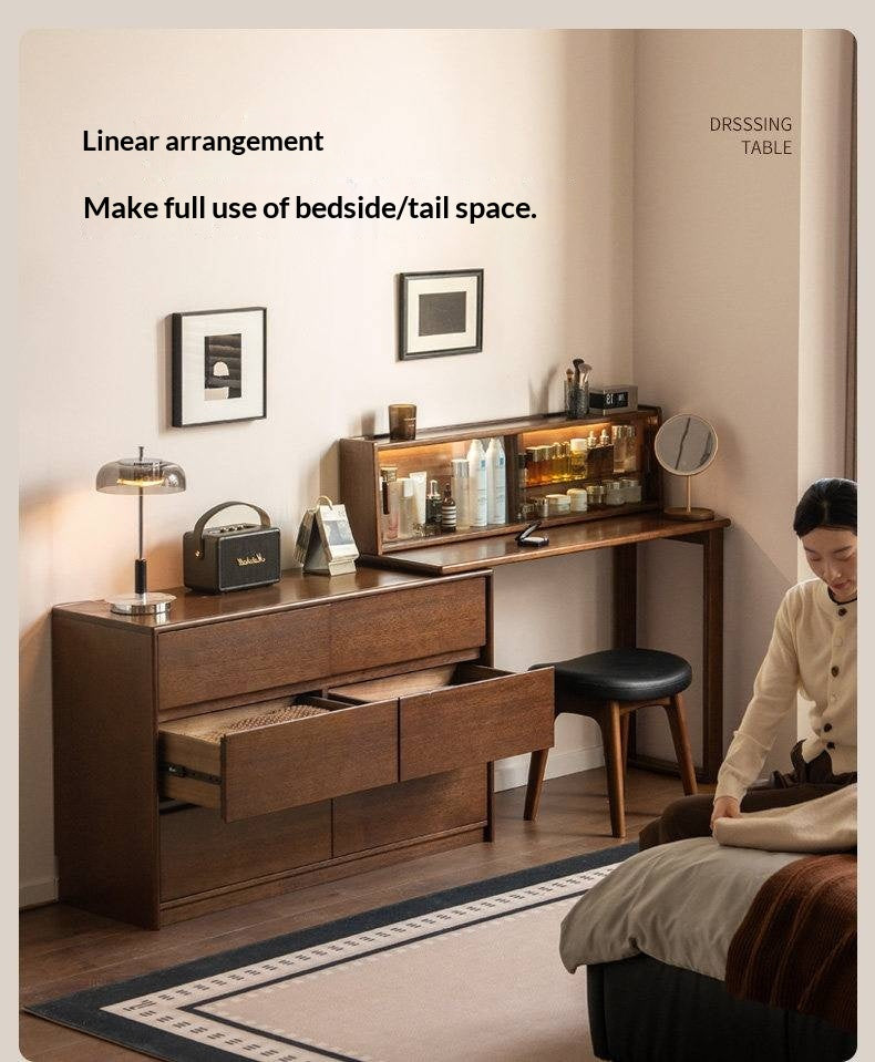 Solid Longan Hardwood Modern Minimalist Vanity Table