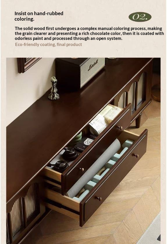 Poplar Solid Wood American Style TV Cabinet.