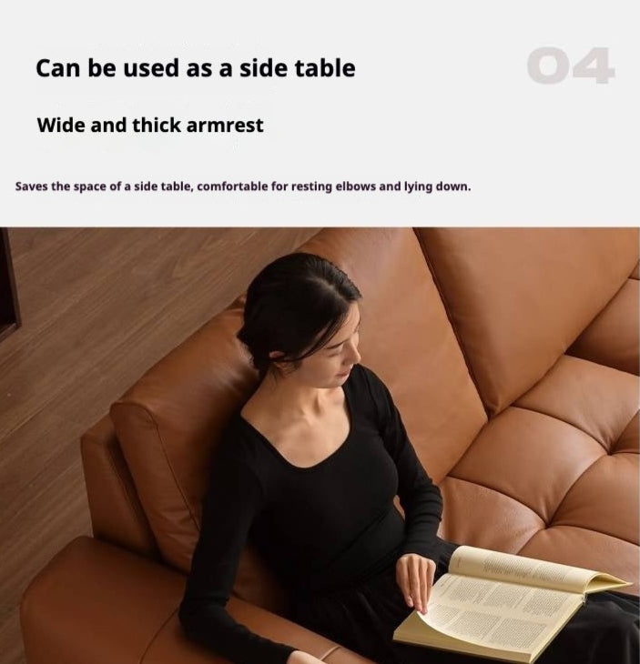 Modern Italian-Style Genuine Leather Sofa