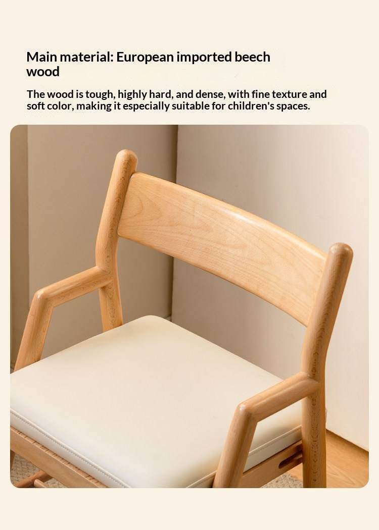 Oak, Beech Solid Wood Kids Chair Height-Adjustable