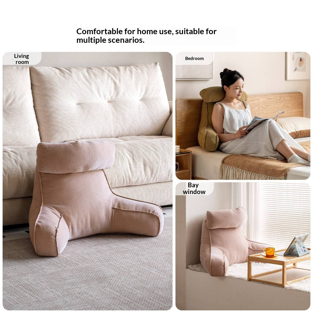 Bed Headboard with Upholstered Backrest Cushion