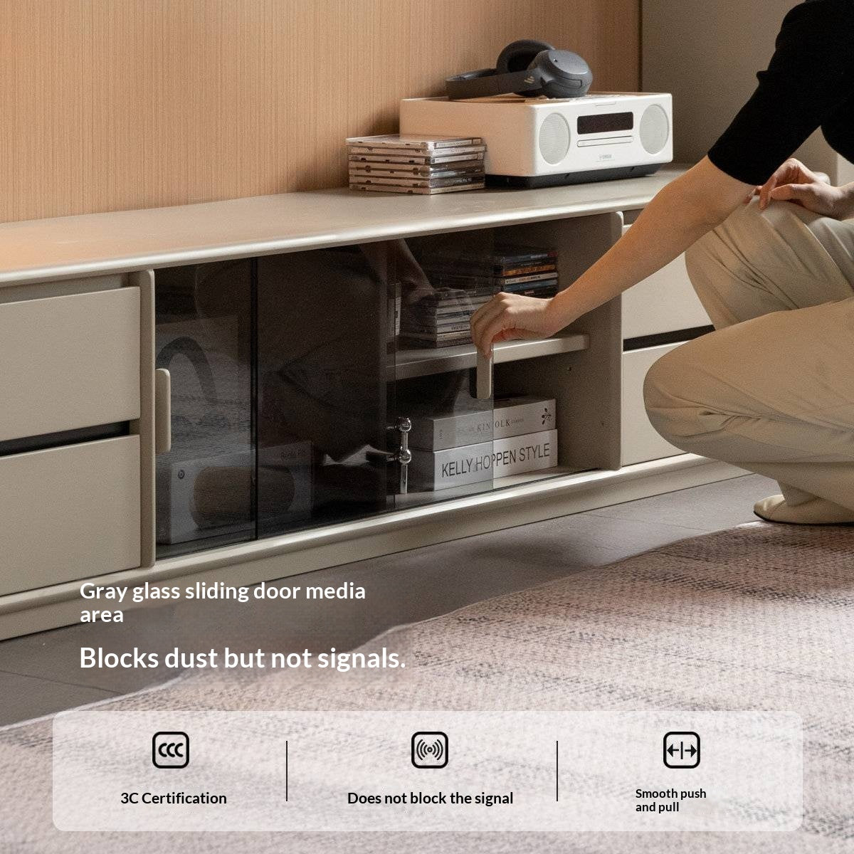 Tulipwood Solid Wood Modern Minimalist Floor Standing TV Stand