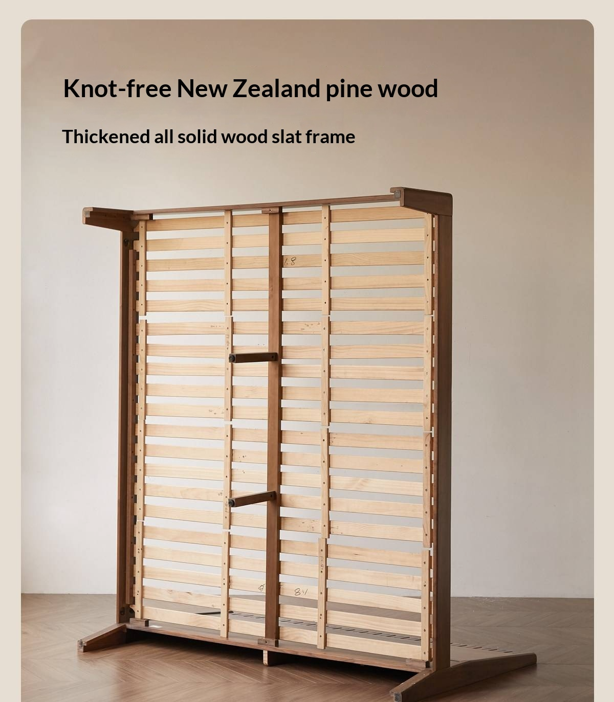 Black Walnut Solid Wood Modern Double Bed